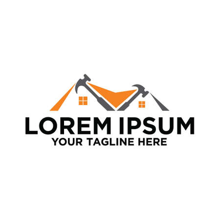 House restoration Construction logo designのイラスト素材