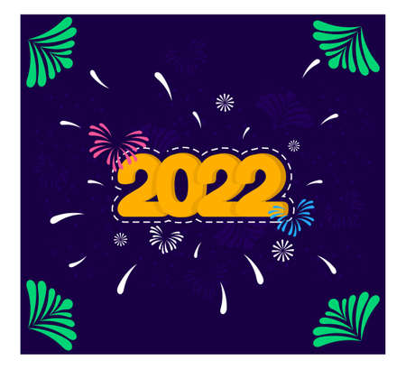 Happy New Year 2022 in flat designのイラスト素材