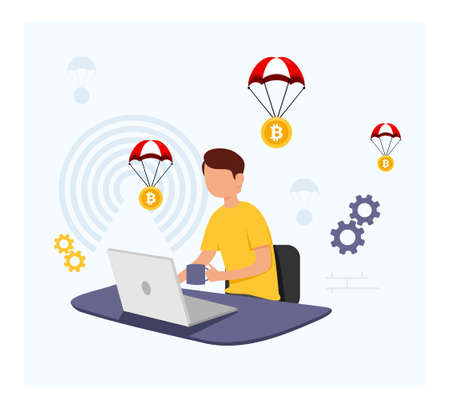 Event Crypto Airdrop event backgroundのイラスト素材