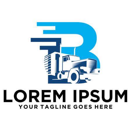 Logistic Expedition Truck Letter B logoのイラスト素材