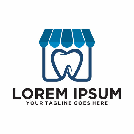 Dental shop logo design. Dental logo design concept template.のイラスト素材