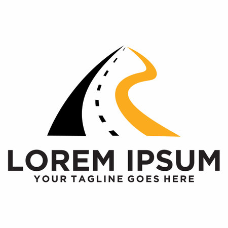 road logo design. vector illustration of modern and elegant road logo designのイラスト素材