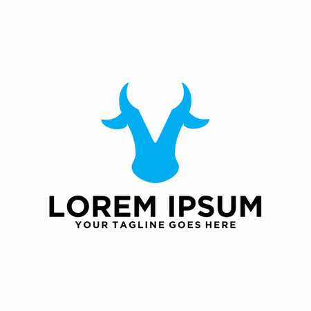 Bull horn logo design vector template icon element isolated - vector illustration.のイラスト素材