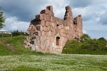 The old wall of The Bomarsund Fortress on Aland islandsの写真素材