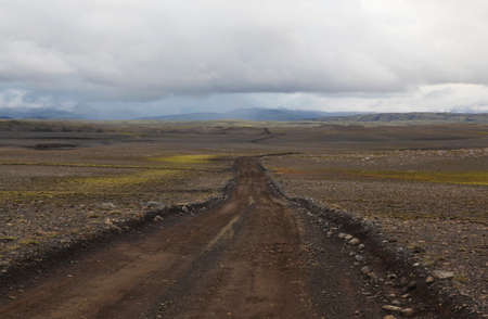 Icelandic road to Lakagigarの写真素材