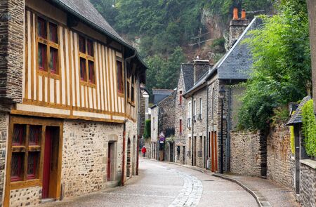 Street of Fougeres in Brittany, Franceの写真素材