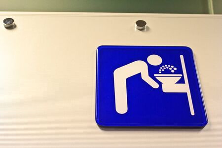 drinking water sign  at  the  airportの写真素材