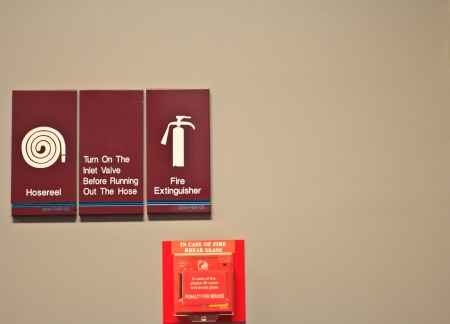 fire extinguisher sign  in  the  airportの写真素材