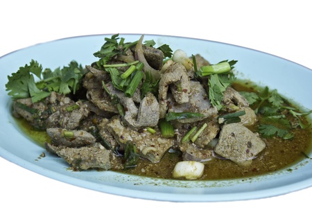 Thai Grilled Liver for papaya saladの写真素材