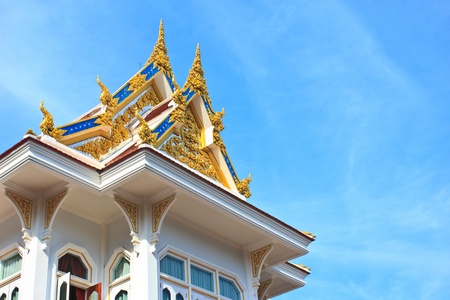 ubosot in Temple of The Wat Rhai Pa, Trat, Thailandの写真素材