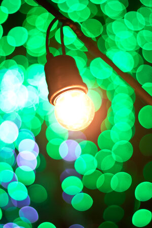 Green bokeh  Abstract Christmas backgroundの写真素材