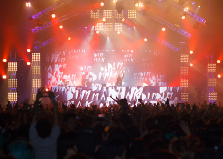 BANGKOK - DECEMBER 9   STEVE AOKI  show at  808 FESTIVAL 2013, a super-charged international beat buffet that is set to rock the ears dancing feet of Bangkok, Thailand のeditorial素材
