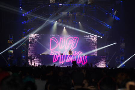 BANGKOK - DECEMBER 9   STEVE AOKI  show at  808 FESTIVAL 2013, a super-charged international beat buffet that is set to rock the ears dancing feet of Bangkok, Thailand のeditorial素材