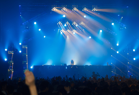 BANGKOK - DECEMBER 9   STEVE AOKI  show at  808 FESTIVAL 2013, a super-charged international beat buffet that is set to rock the ears dancing feet of Bangkok, Thailand のeditorial素材