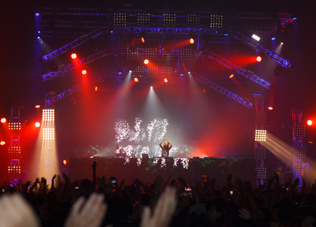 BANGKOK - DECEMBER 9   STEVE AOKI  show at  808 FESTIVAL 2013, a super-charged international beat buffet that is set to rock the ears dancing feet of Bangkok, Thailand のeditorial素材