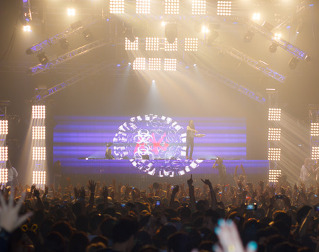 BANGKOK - DECEMBER 9   STEVE AOKI  show at  808 FESTIVAL 2013, a super-charged international beat buffet that is set to rock the ears dancing feet of Bangkok, Thailand のeditorial素材