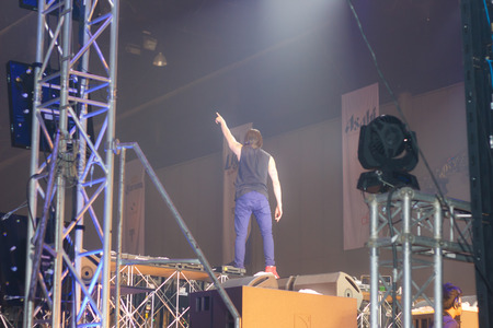 BANGKOK - DECEMBER 9   STEVE AOKI  show at  808 FESTIVAL 2013, a super-charged international beat buffet that is set to rock the ears dancing feet of Bangkok, Thailand のeditorial素材