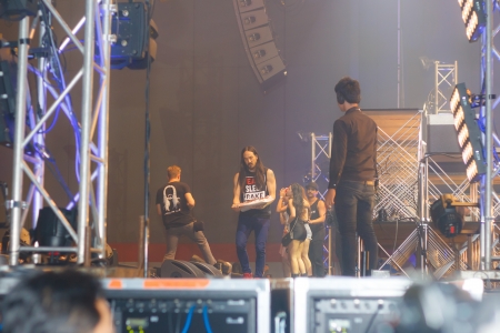 BANGKOK - DECEMBER 9   STEVE AOKI  show at  808 FESTIVAL 2013, a super-charged international beat buffet that is set to rock the ears dancing feet of Bangkok, Thailand のeditorial素材