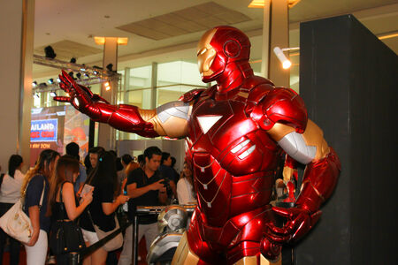 BANGKOK - MAY  11  An Iron Man model in Thailand Comic Con 2014 on May 11, 2014 at Siam Paragon, Bangkok, Thailand のeditorial素材