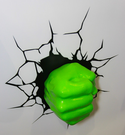 BANGKOK - MAY  11  A Hulk Fist in Thailand Comic Con 2014 on May 11, 2014 at Siam Paragon, Bangkok, Thailand のeditorial素材