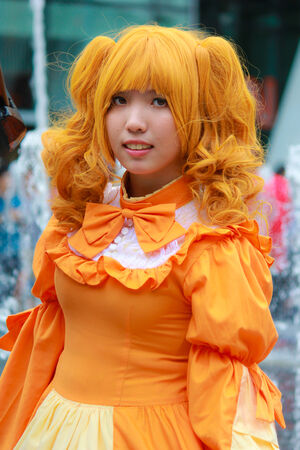 Bangkok - Aug 31: An unidentified Japanese anime cosplay pose  on August 31, 2014 at Central World,...
