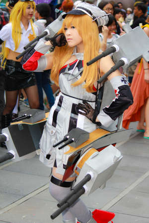 Bangkok - Aug 31: An unidentified Japanese anime cosplay pose  on August 31, 2014 at Central World,...