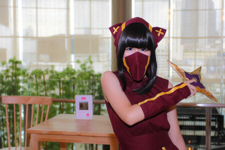 Bangkok - Oct 19: An unidentified Japanese anime cosplay pose  on October 19, 2014 at Paragon,...