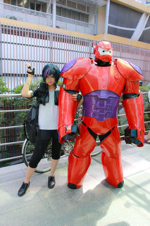 Bangkok - Dec 28: An unidentified Japanese anime cosplay pose  in COSCOM EXTRA : Christmas  on...