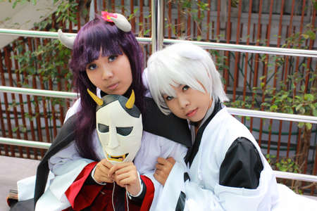 Bangkok - Dec 28: An unidentified Japanese anime cosplay pose  in COSCOM EXTRA : Christmas  on December 28, 2014 at Suan Dusit Rajabhat Univeristy, Bangkok, Thailand.のeditorial素材