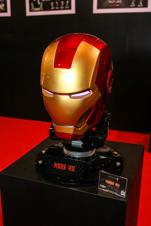 Bangkok - May 2: An Iron Man Mask model in Thailand Comic Con 2015 on May 2, 2015 at Siam Paragon, Bangkok, Thailand.のeditorial素材