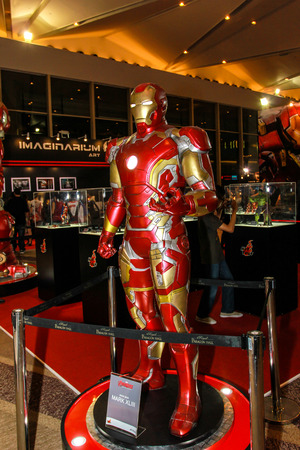 Bangkok - May 2: An Iron Man model in Thailand Comic Con 2015 on May 2, 2015 at Siam Paragon, Bangkok, Thailand.のeditorial素材