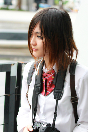 Bangkok - Jan 24: An unidentified Japanese anime cosplay pose  on January 24, 2016 at Central World, Bangkok, Thailand.のeditorial素材