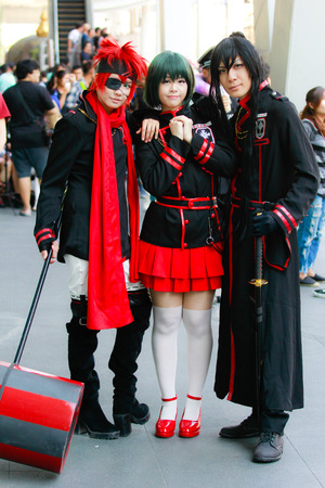 Bangkok - Feb 12: An unidentified Japanese anime cosplay  pose on Febuary 12, 2017 at Central World, Bangkok, Thailand.のeditorial素材