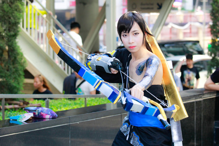 Bangkok - Feb 12: An unidentified Japanese anime cosplay  pose on Febuary 12, 2017 at Central World, Bangkok, Thailand.のeditorial素材