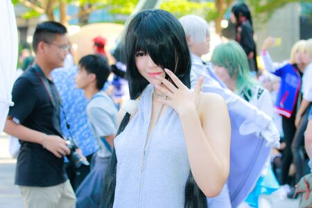 Bangkok - Feb 12: An unidentified Japanese anime cosplay  pose on Febuary 12, 2017 at Central World, Bangkok, Thailand.のeditorial素材