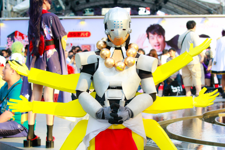 Bangkok - Feb 12: An unidentified Japanese anime cosplay  pose on Febuary 12, 2017 at Central World, Bangkok, Thailand.のeditorial素材