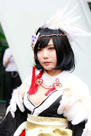 Bangkok - Jan 28: An unidentified Japanese anime cosplay  pose on January 28, 2018 at Central World, Bangkok, Thailand.のeditorial素材