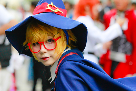 Bangkok - Jan 28: An unidentified Japanese anime cosplay  pose on January 28, 2018 at Central World, Bangkok, Thailand.のeditorial素材