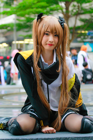 Bangkok - Jan 28: An unidentified Japanese anime cosplay  pose on January 28, 2018 at Central World,...