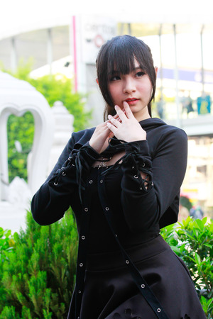 Bangkok - Jan 27: An unidentified Japanese anime cosplay pose on January 27, 2019 at Central World, Bangkok, Thailand.のeditorial素材
