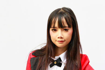 Bangkok - Jan 27: An unidentified Japanese anime cosplay pose on January 27, 2019 at Central World, Bangkok, Thailand.のeditorial素材