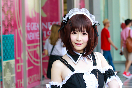 Bangkok - Jan 27: An unidentified Japanese anime cosplay pose on January 27, 2019 at Central World, Bangkok, Thailand.のeditorial素材