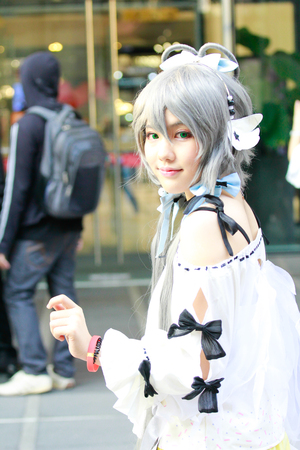 Bangkok - Jan 27: An unidentified Japanese anime cosplay pose on January 27, 2019 at Central World, Bangkok, Thailand.のeditorial素材