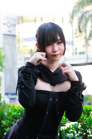 Bangkok - Jan 27: An unidentified Japanese anime cosplay pose on January 27, 2019 at Central World, Bangkok, Thailand.のeditorial素材