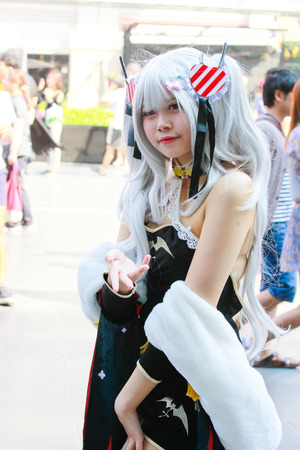 Bangkok - Jan 27: An unidentified Japanese anime cosplay pose on January 27, 2019 at Central World, Bangkok, Thailand.のeditorial素材