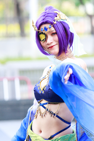 Bangkok - Jan 27: An unidentified Japanese anime cosplay pose on January 27, 2019 at Central World, Bangkok, Thailand.のeditorial素材