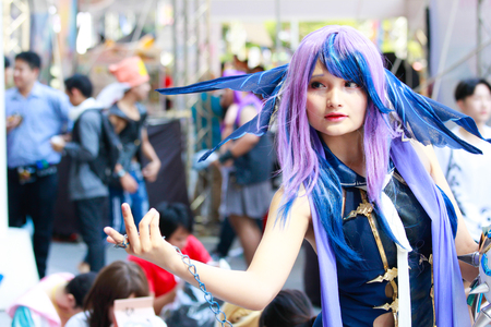 Bangkok - Jan 27: An unidentified Japanese anime cosplay pose on January 27, 2019 at Central World,...