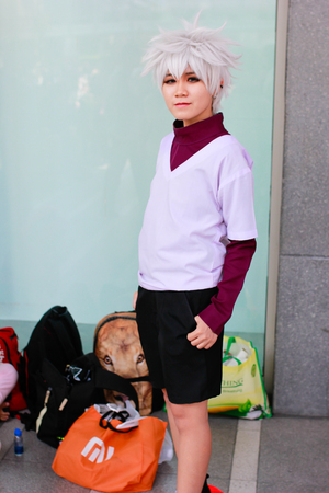 Bangkok - Jan 27: An unidentified Japanese anime cosplay pose on January 27, 2019 at Central World, Bangkok, Thailand.のeditorial素材