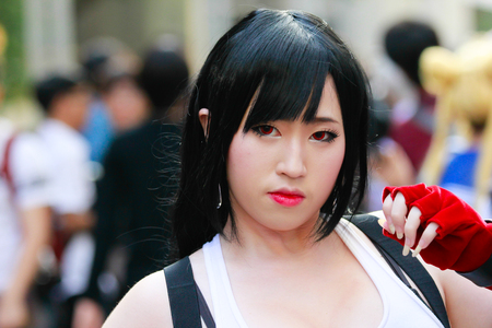Bangkok - Jan 27: An unidentified Japanese anime cosplay pose on January 27, 2019 at Central World,...