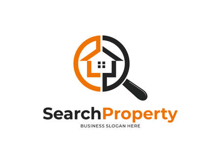 Logo find real estate property house searchのイラスト素材